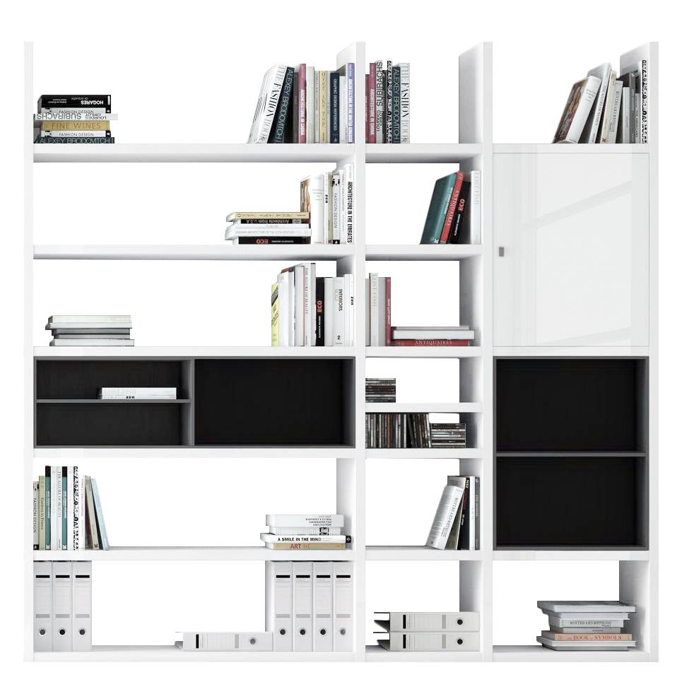 loftscape Bücherregal – für ein modernes Zuhause | home24.at EEK A+, Regal Emporior II RGB LED Beleuchtung Hochglanz