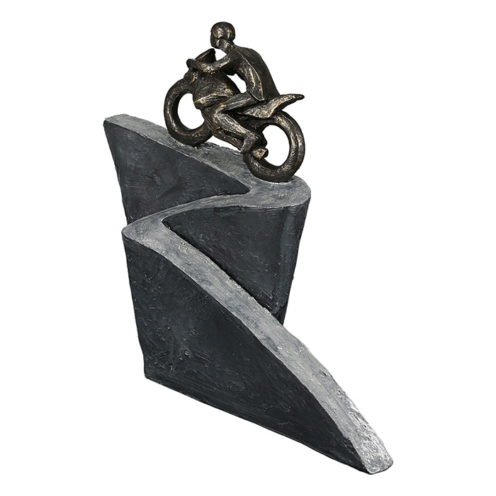 Skulptur Uphill Motorradfahrer | Deko-Objekte