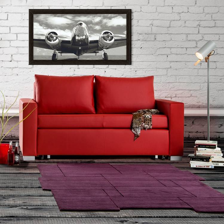 Schlafsofa Latina - Kunstleder Rot - Breite: 150 cm | home24