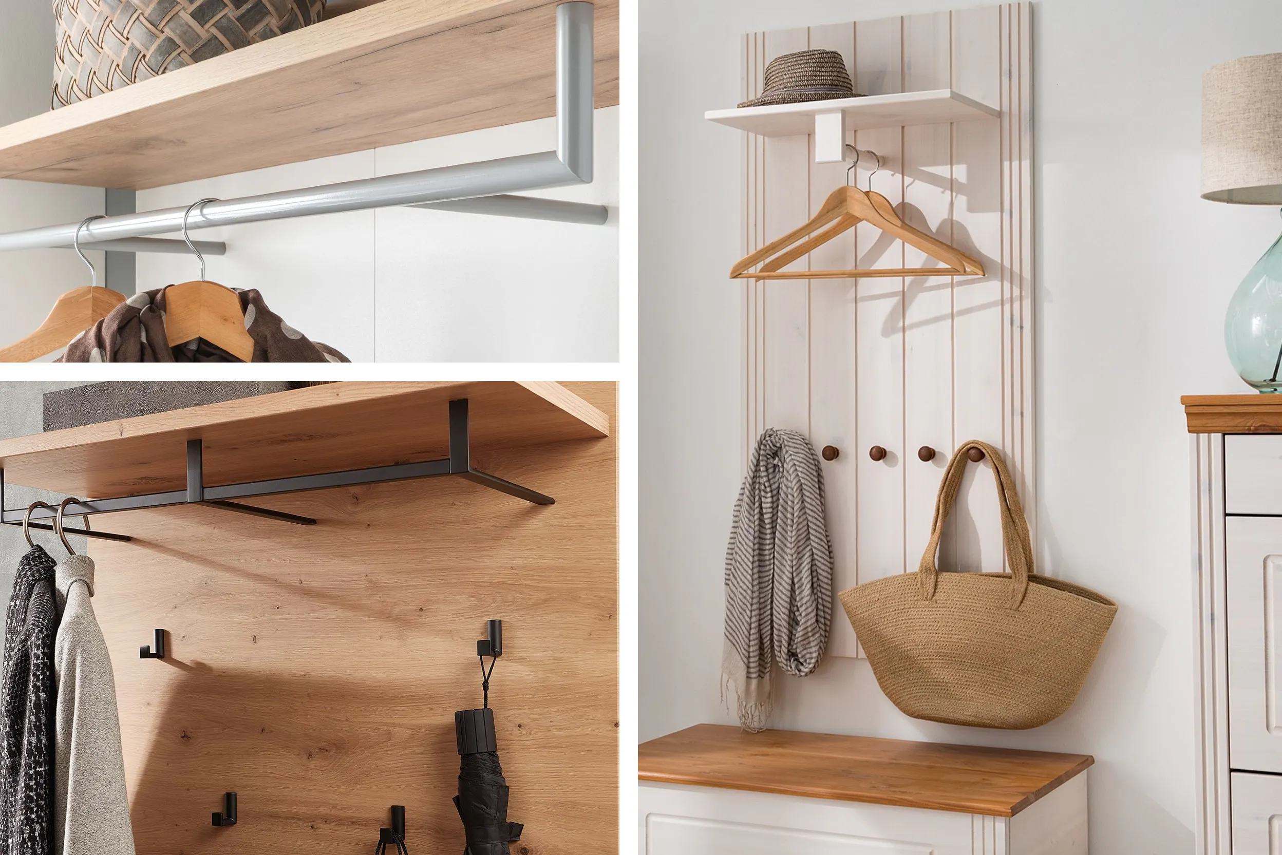 Garderobepanelen met handige planken voor extra opbergruimte