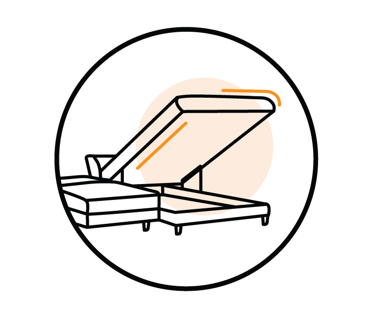 Icône symbolisant la fonction nuit et le coffre de rangement