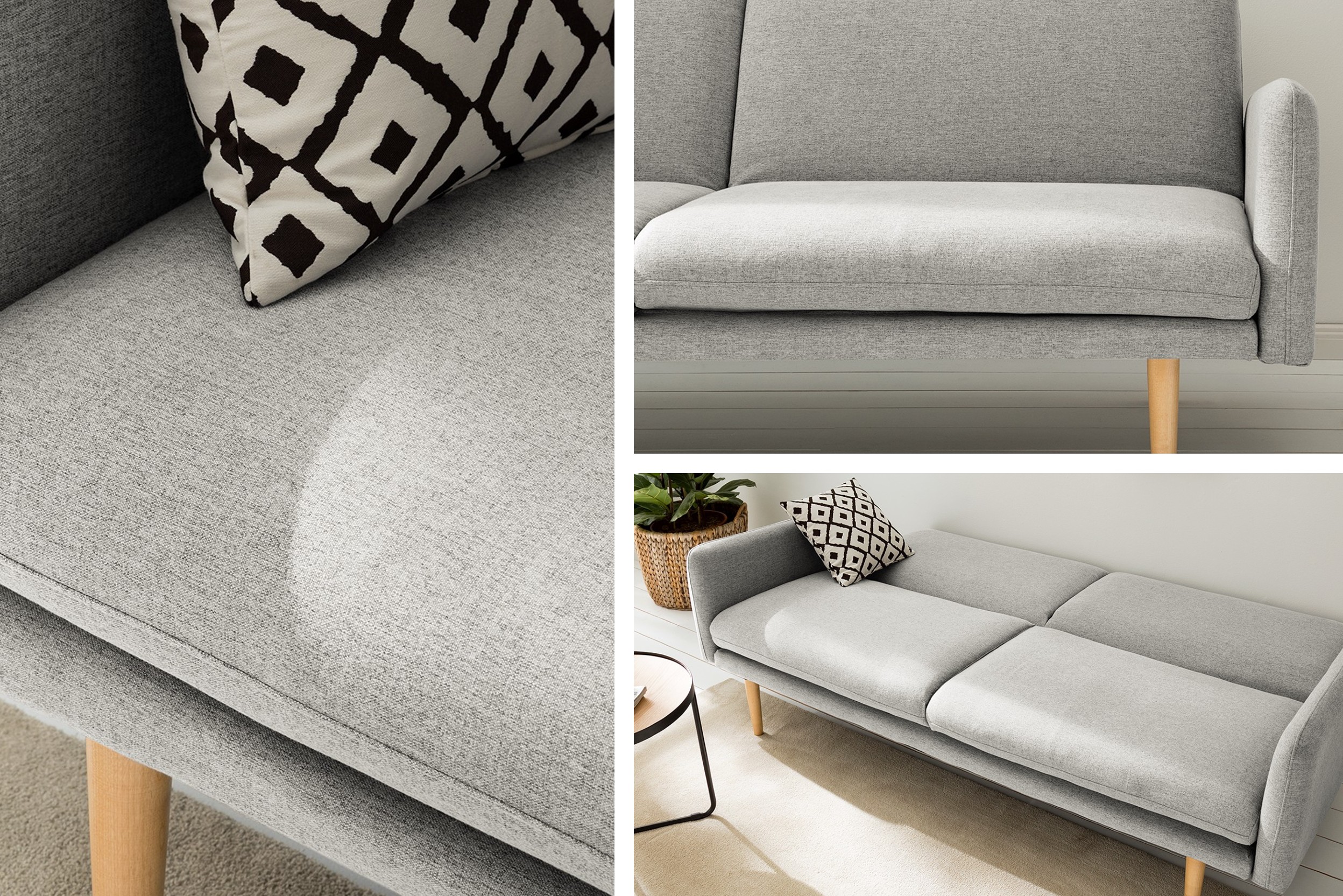 Grijze klapbare slaapbank