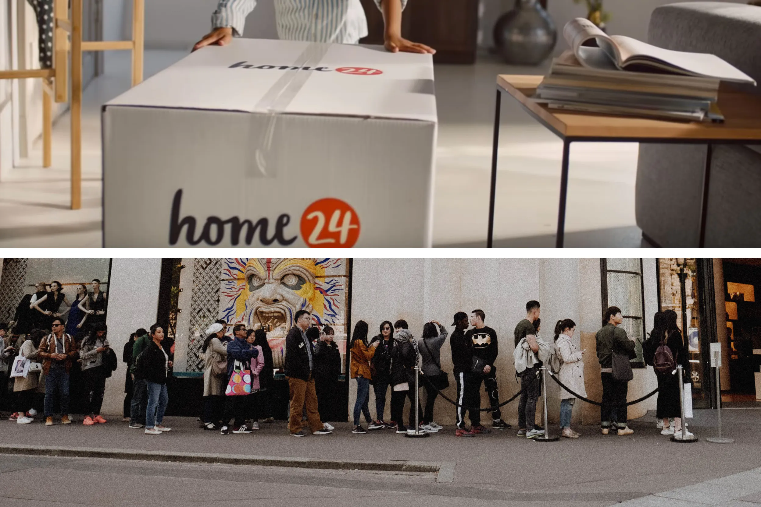 Wachtrijen voor winkels en pakket van home24