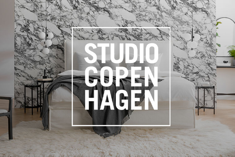 Weißes Bett KINX der home24 Exklusivmarke für dänisches Skandi-Design im Schlafzimmer