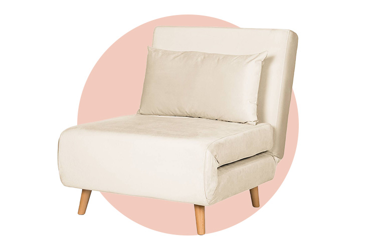 Cremefarbener Sessel Elands mit Schlaffunktion