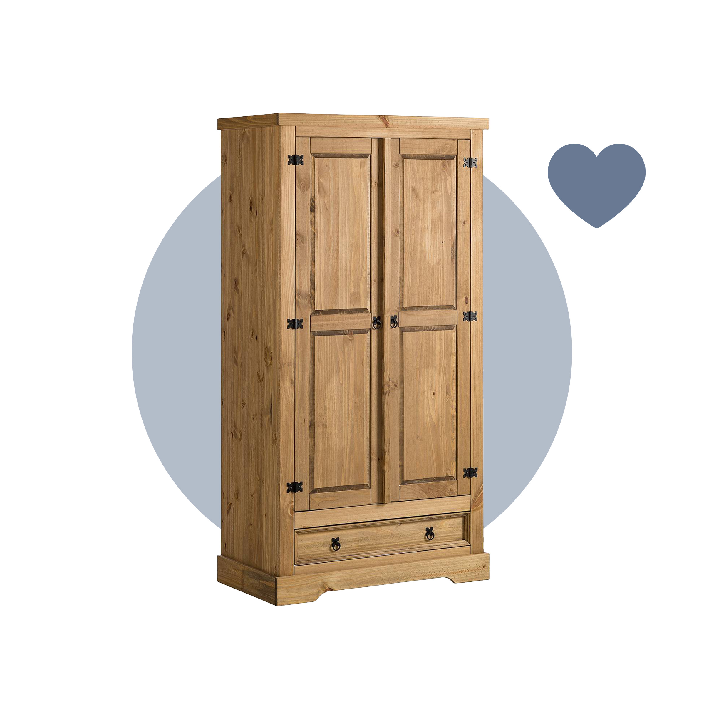 Rustikaler Kleiderschrank der Serie Finca Rustica aus Massivholz