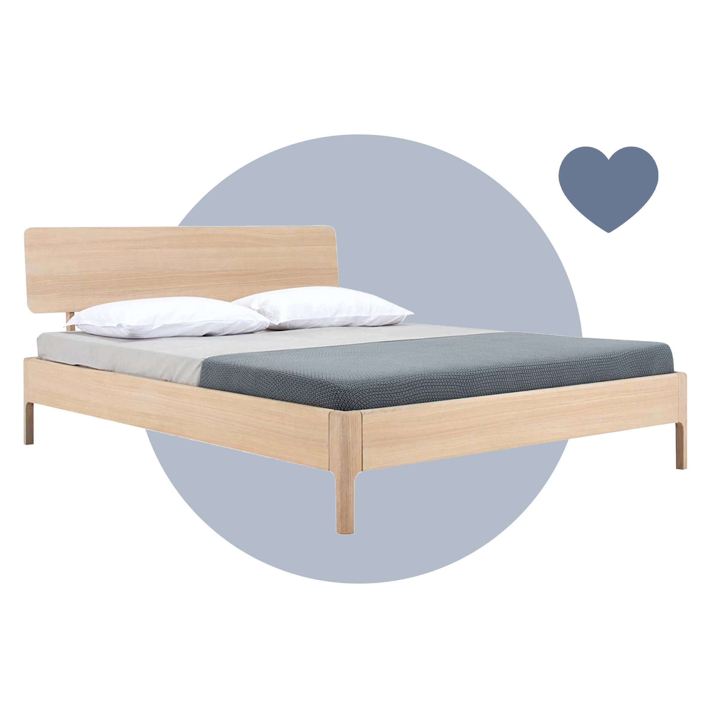 Bettgestell Nuuk der home24 Exklusivmarke Studio Copenhagen aus hellem Eichenholz