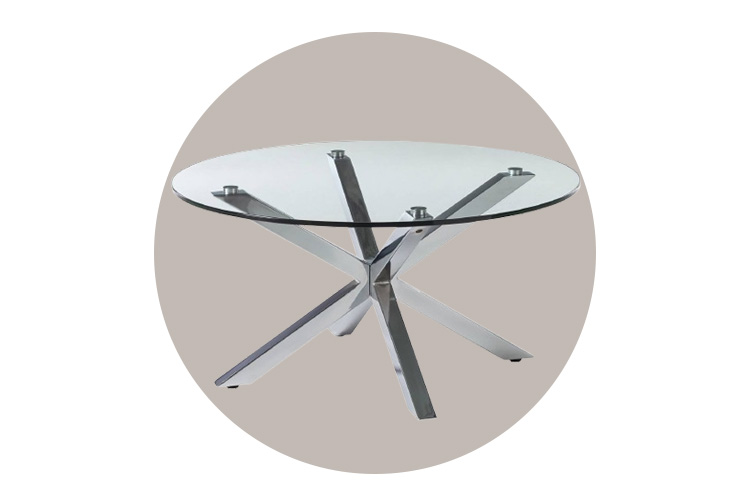 Couchtisch Lagarde aus Glas und Chrom