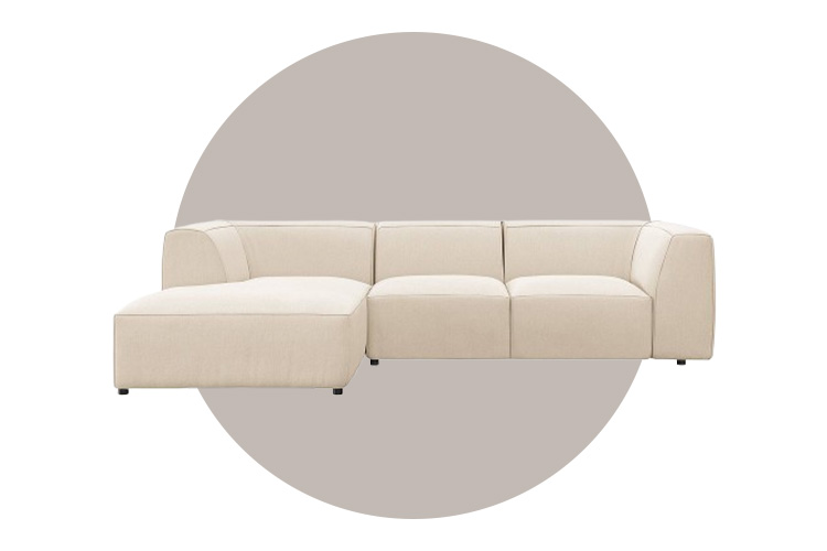 Ecksofa Alon in Beige aus drei Modulen