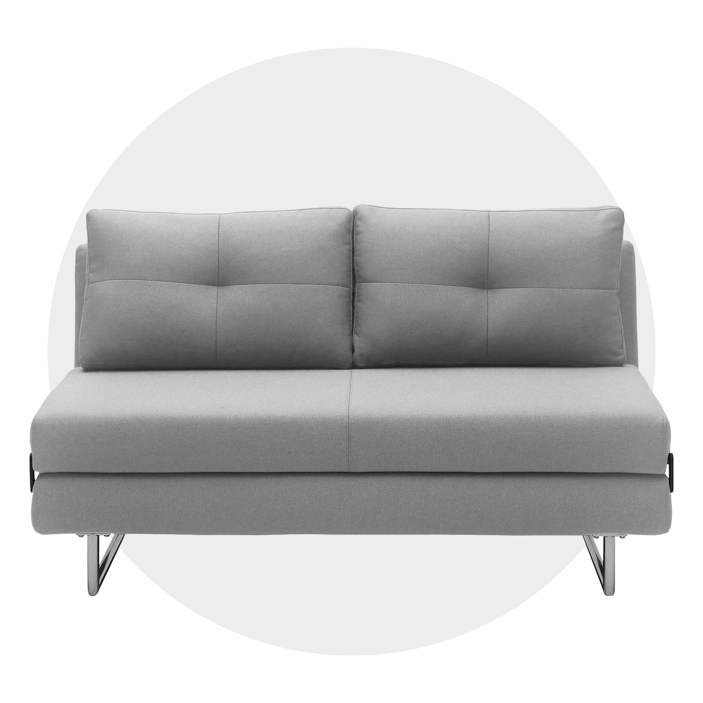 Graues Schlafsofa Newheaven mit silbernen Beinen