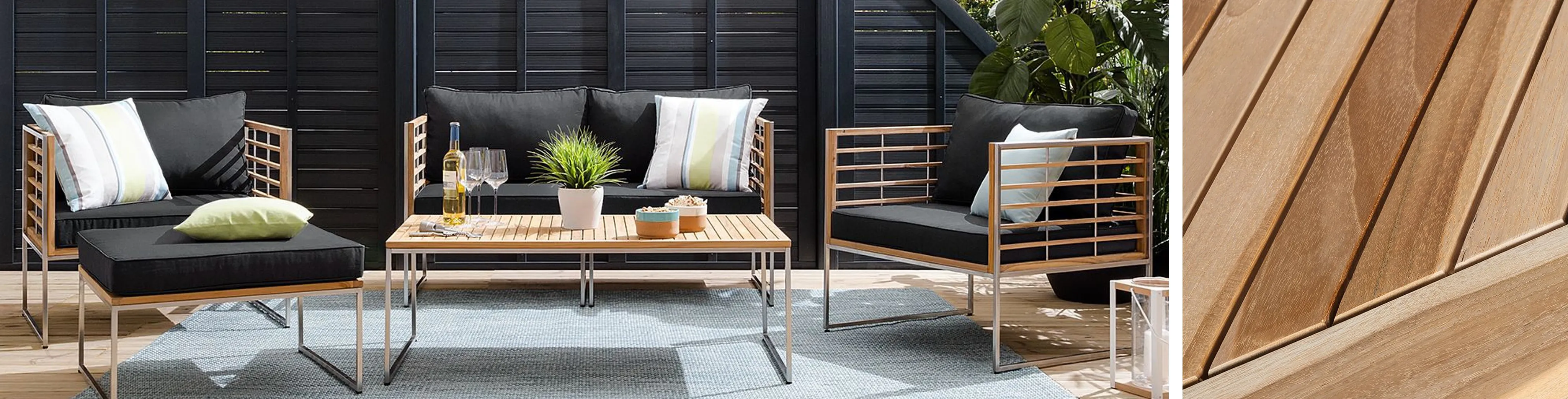 Garten-Loungegruppe aus robustem Teakholz