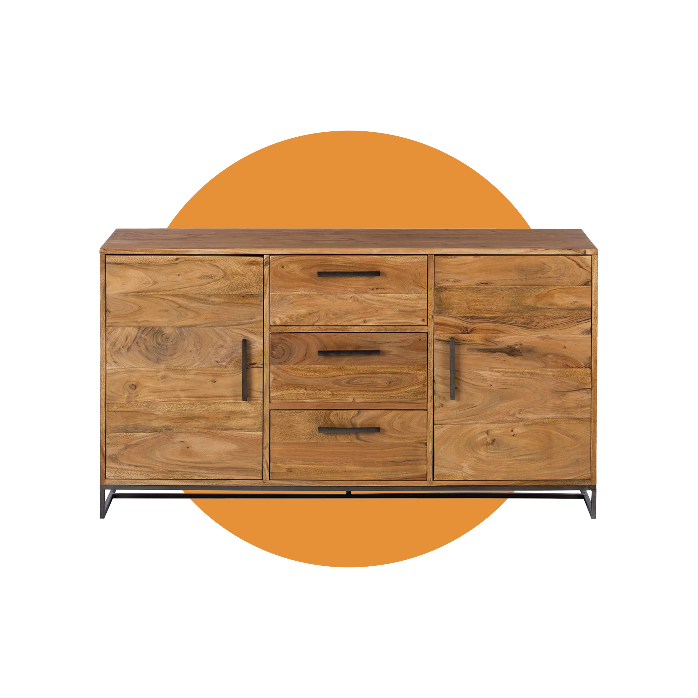 Sideboard Woodson als Holz mit Metallgriffen