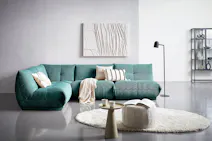 Grünes, flexibles Modulsofa aus Cordstoff, modern und vielseitig kombinierbar