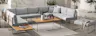 Modulare XXL-Gartenlounge unserer Topseller-Serie Teakline in Hellgrau.