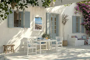Terrasse de style méditerranéen inspiré de vacances en Crète