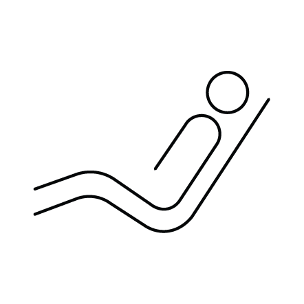Icon einer entspannten Körperhaltung als Symbol für hohen Liegekomfort.