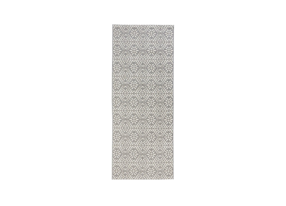 Läufer Grau Designer Modern Muster Trellis Küche Teppich Flur Diele Meterware