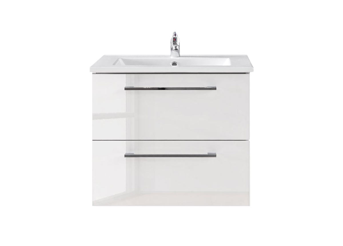 Mobile Bagno Sospeso 90cm Grigio Due Cassetti